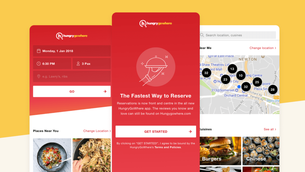 Singtel HungryGoWher app redesign